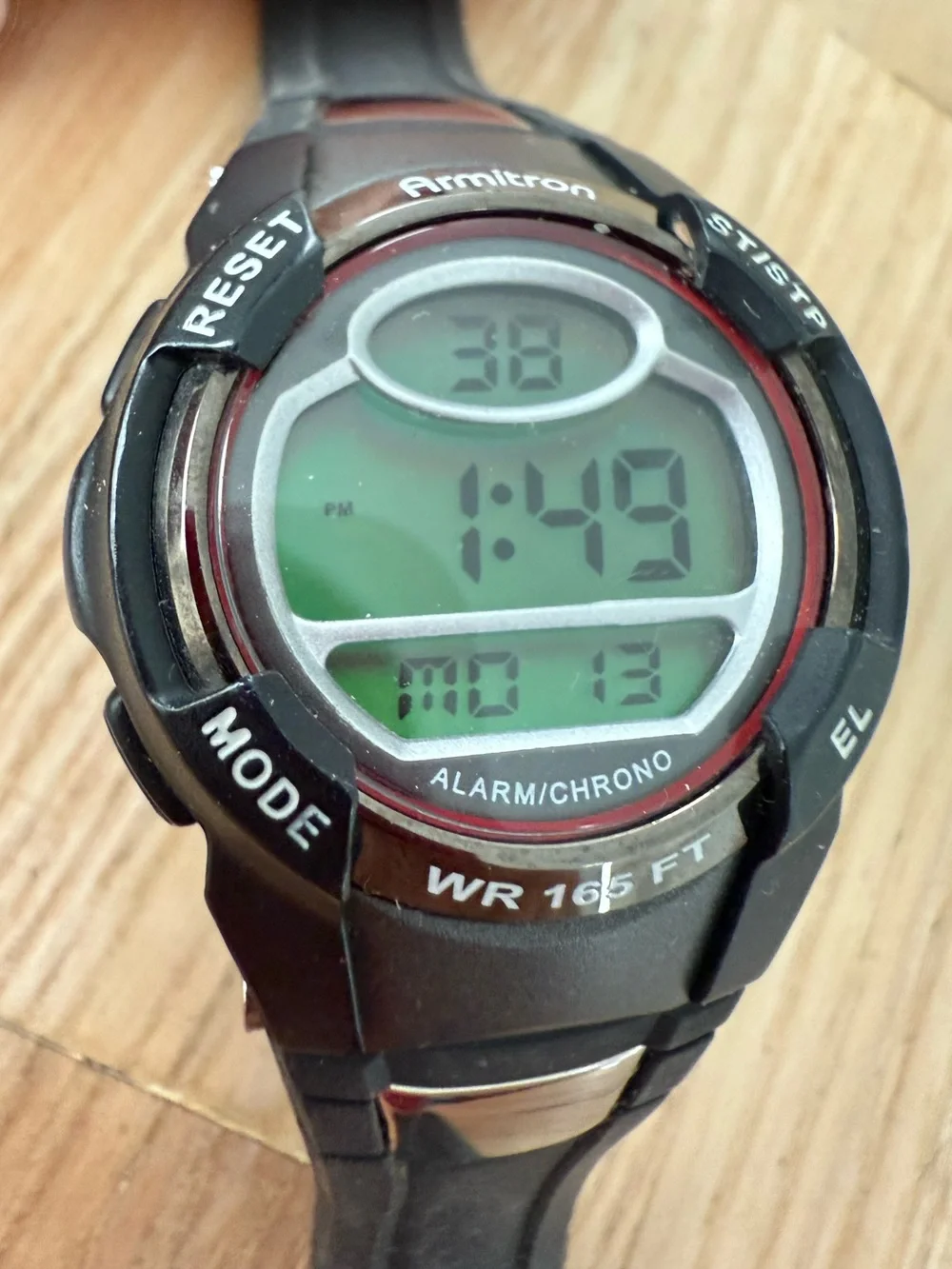Armitron all sport digital black sport watch NEW BATTERY